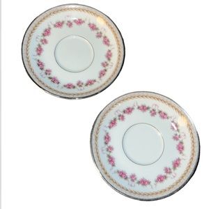 RC SAUCER VINTAGE 1950’s+ PATTERN NORITAKE 564 VICTORIAN PINK ROSES AND LAUREL